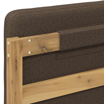 Bed Frame with Upholstered Headboard Whitewash and Taupe