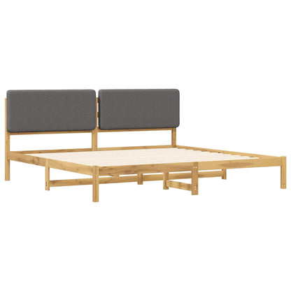 Bed Frame with Upholstered Headboard Whitewash and Light Grey