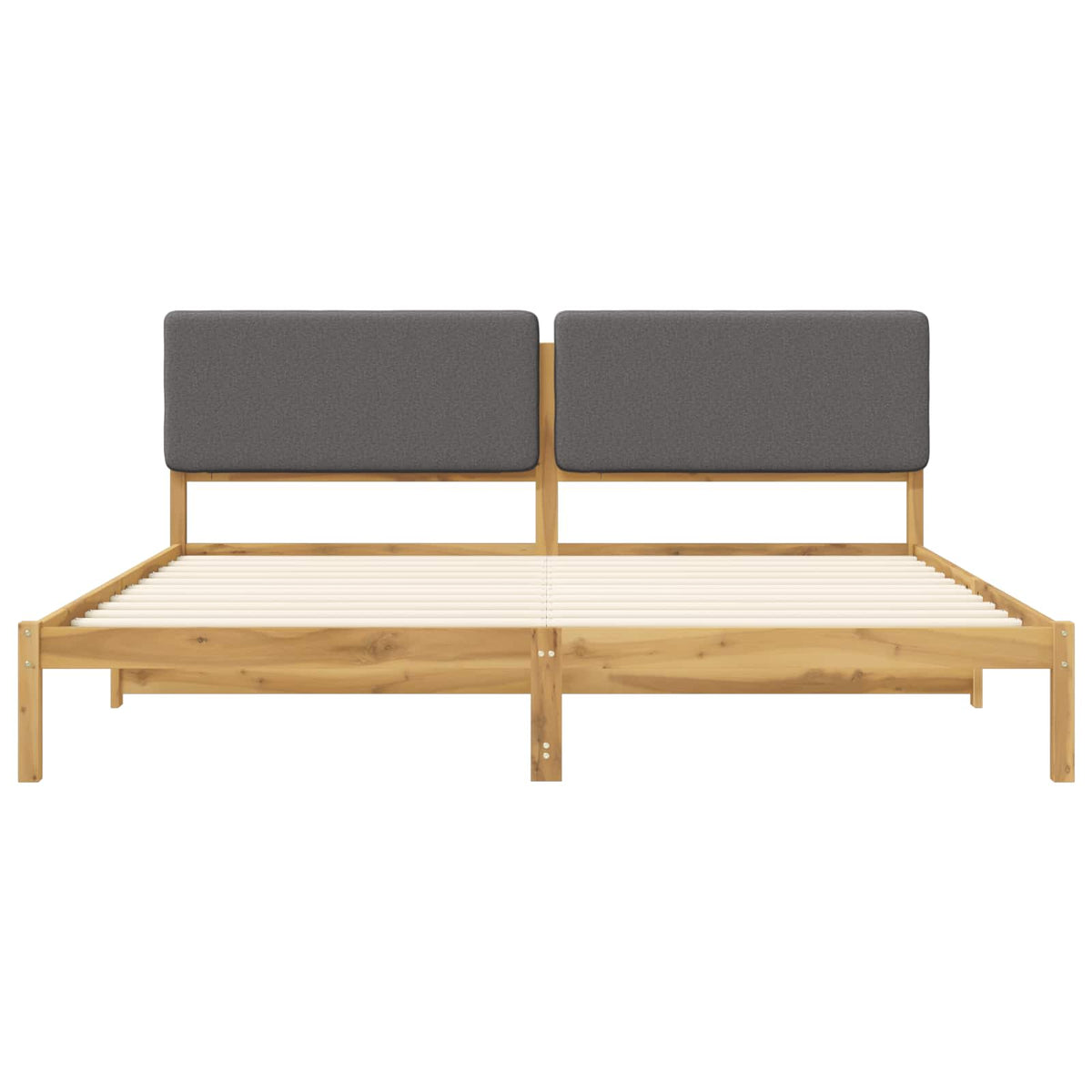 Bed Frame with Upholstered Headboard Whitewash and Light Grey