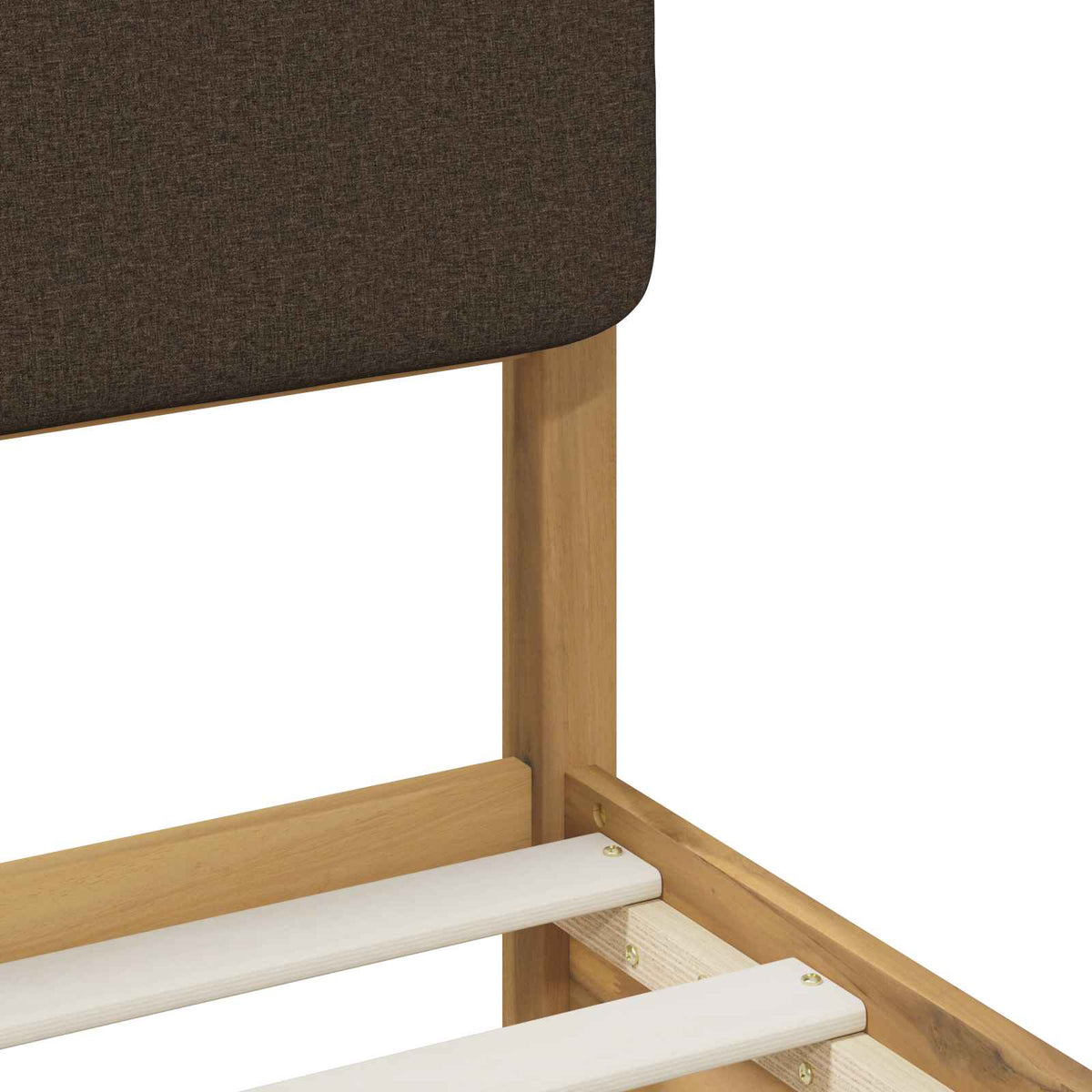 Bed Frame with Upholstered Headboard Whitewash and Taupe