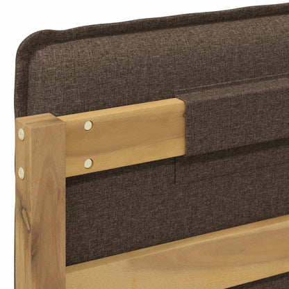 Bed Frame with Upholstered Headboard Whitewash and Taupe