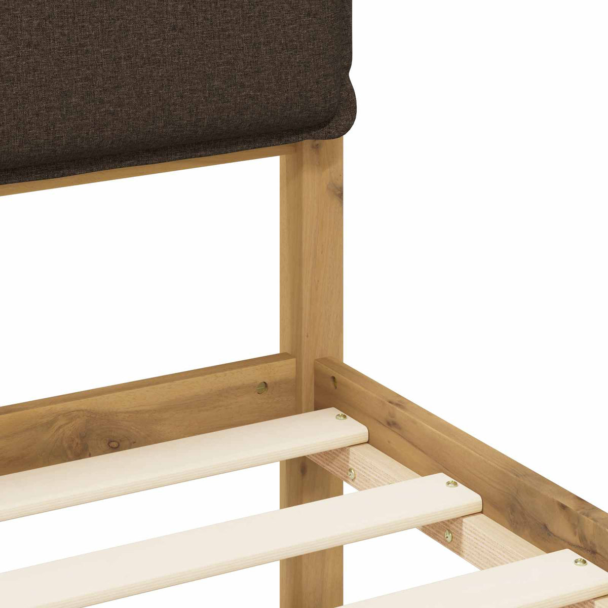 Bed Frame with Upholstered Headboard Whitewash and Taupe