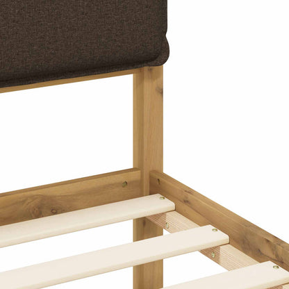 Bed Frame with Upholstered Headboard Whitewash and Taupe