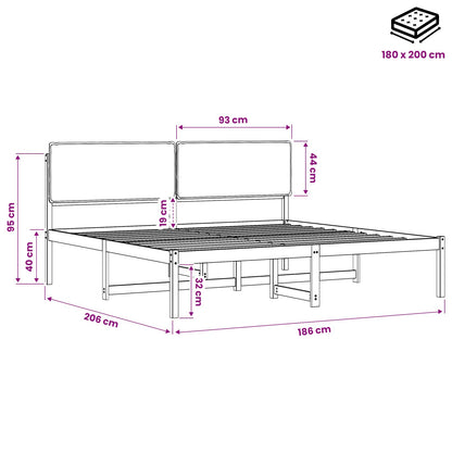 Bed Frame with Upholstered Headboard Whitewash and Taupe