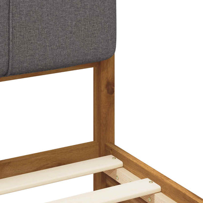 Bed Frame with Upholstered Headboard Natural and Light Grey
