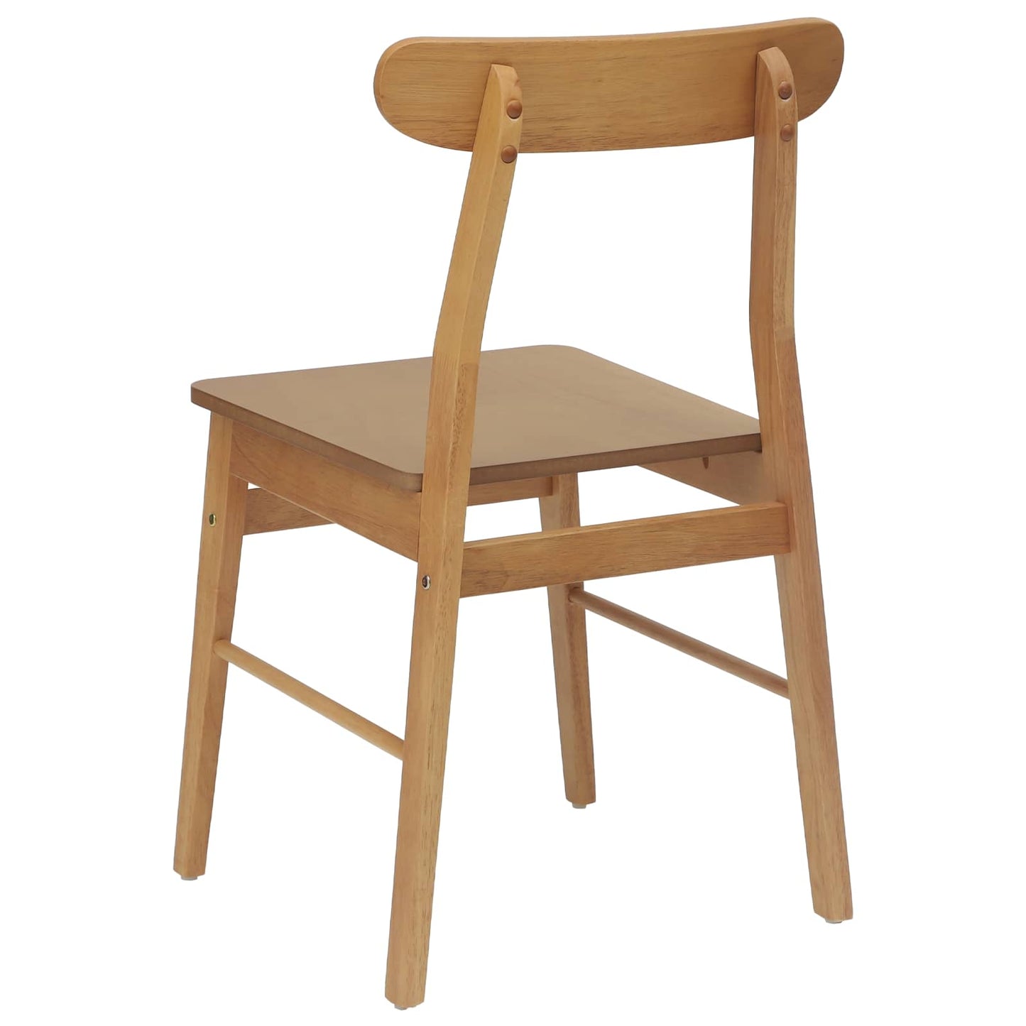 Dining Chair 2 pcs Natural 43 x 44.5 x 77 cm Solid Rubber Wood