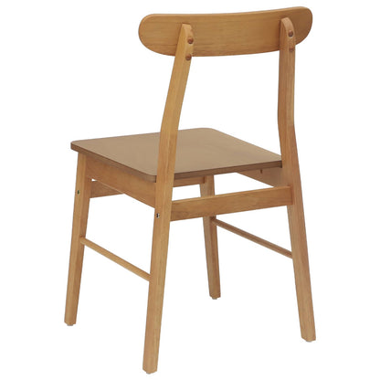 Dining Chair 2 pcs Natural 43 x 44.5 x 77 cm Solid Rubber Wood