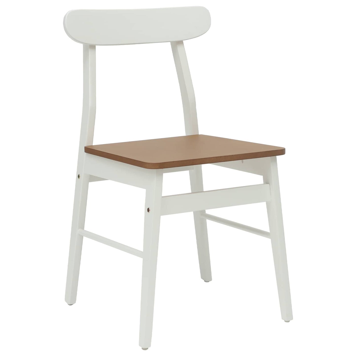 Dining Chair 2 pcs White and Natural 43 x 44.5 x 77 cm