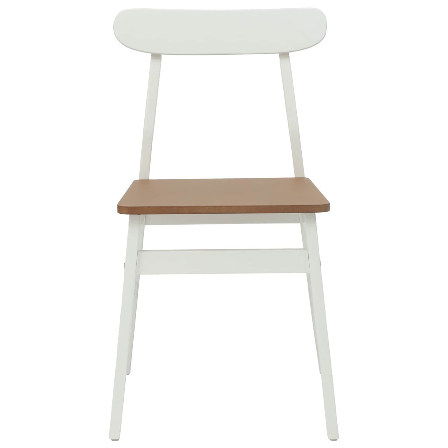 Dining Chair 2 pcs White and Natural 43 x 44.5 x 77 cm
