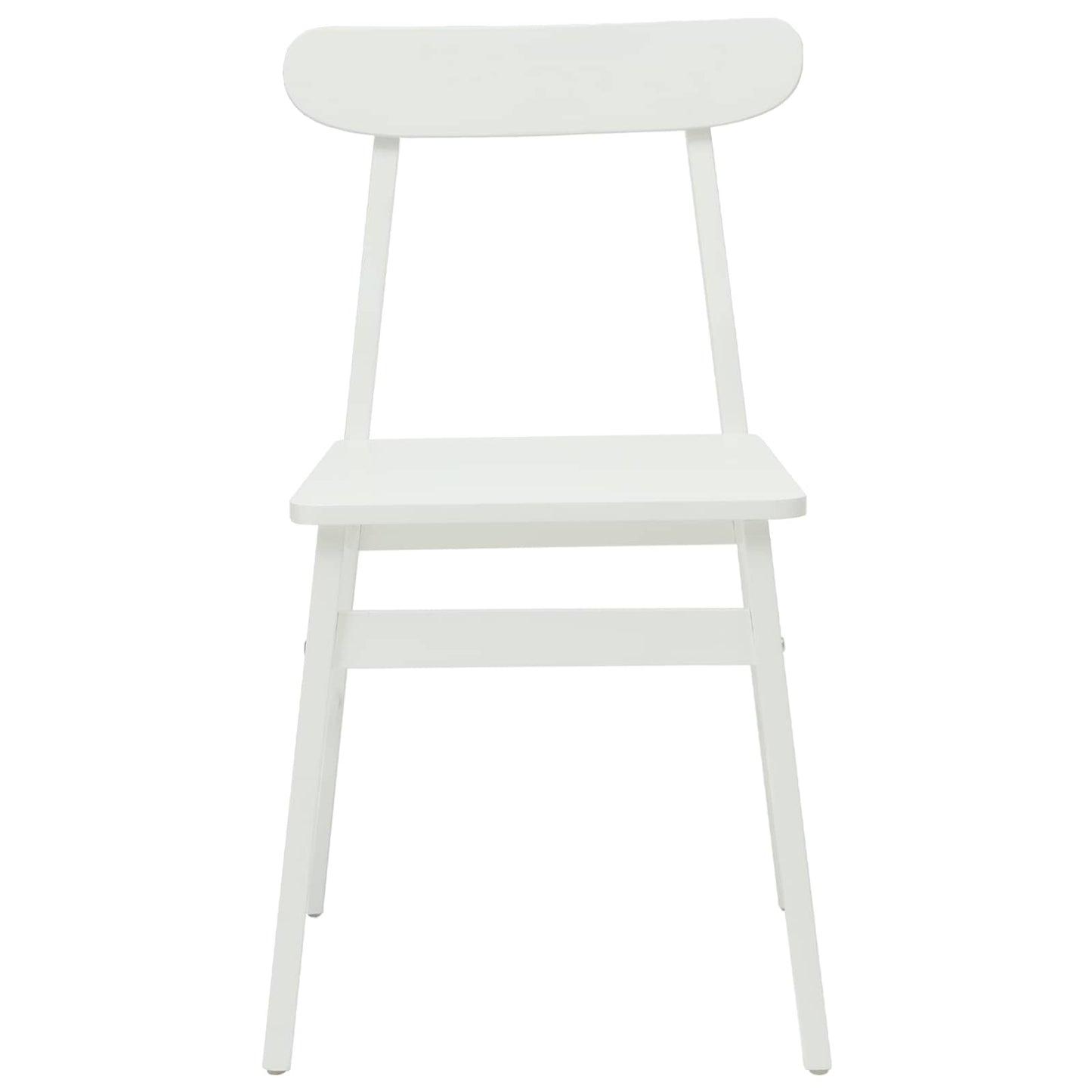 Dining Chair 2 pcs White 43 x 44.5 x 77 cm Solid Rubber Wood