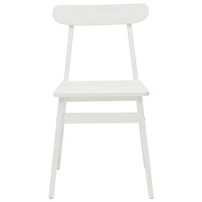 Dining Chair 2 pcs White 43 x 44.5 x 77 cm Solid Rubber Wood