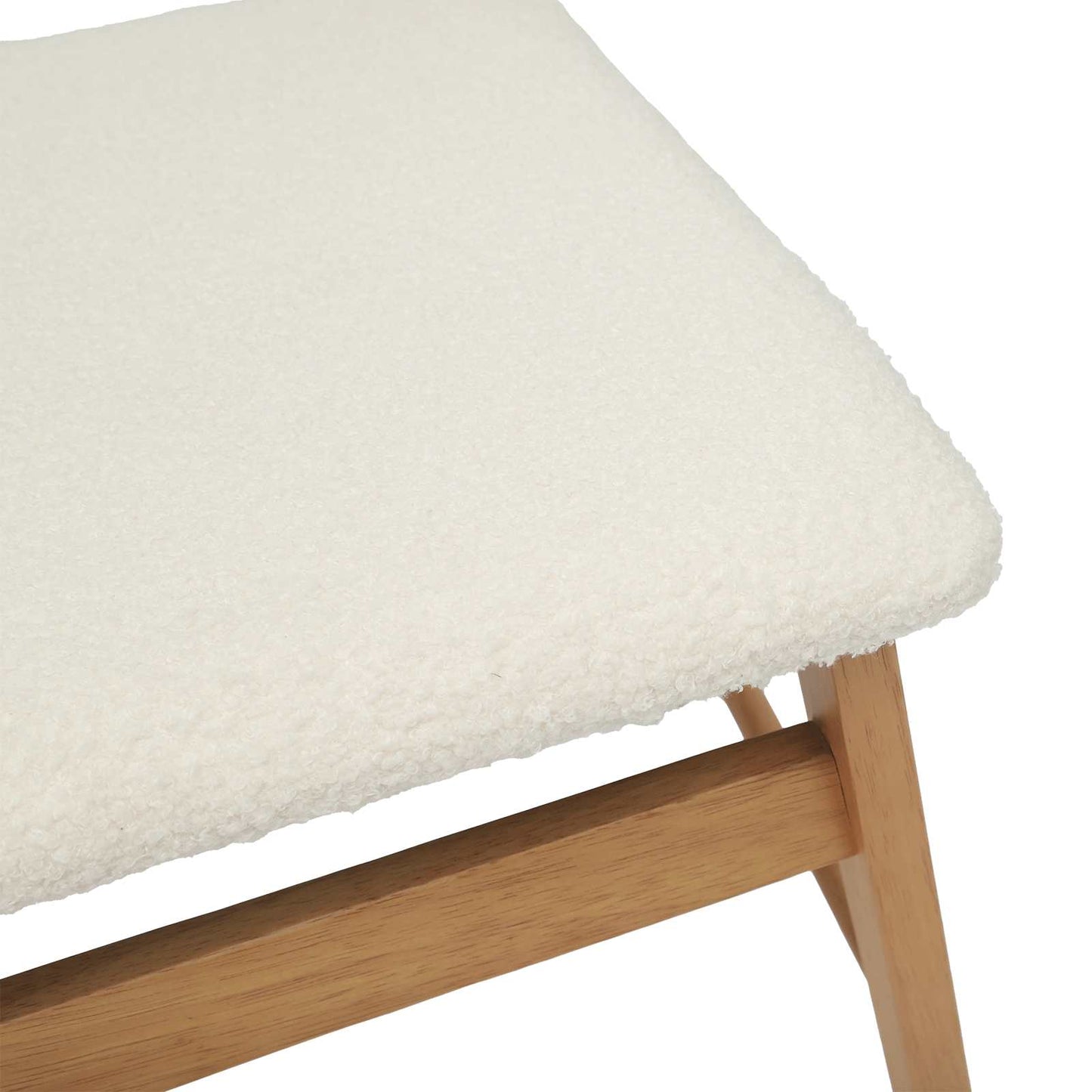 Dining Chair 2 pcs Natural and Light Solid Rubber Wood