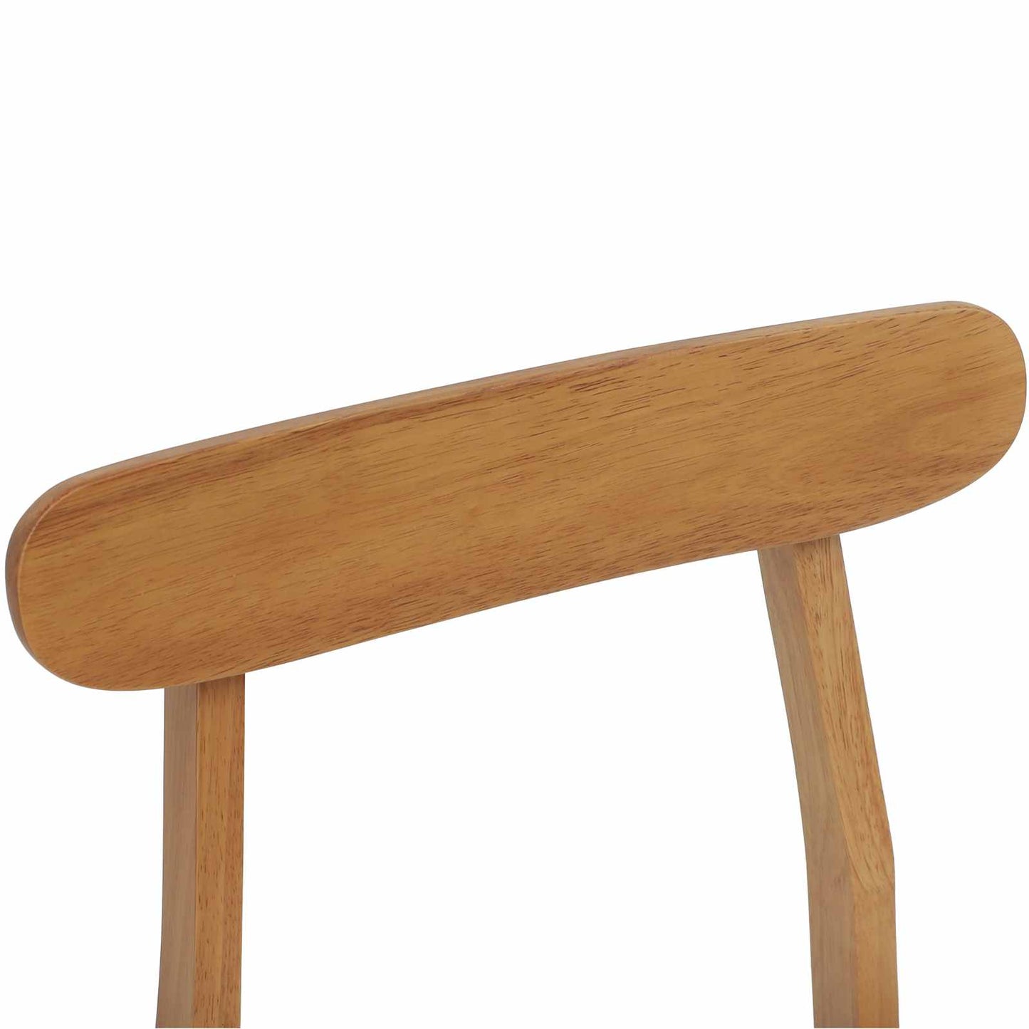 Dining Chair 2 pcs Natural and Light Solid Rubber Wood