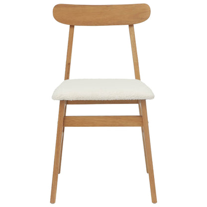 Dining Chair 2 pcs Natural and Light Solid Rubber Wood