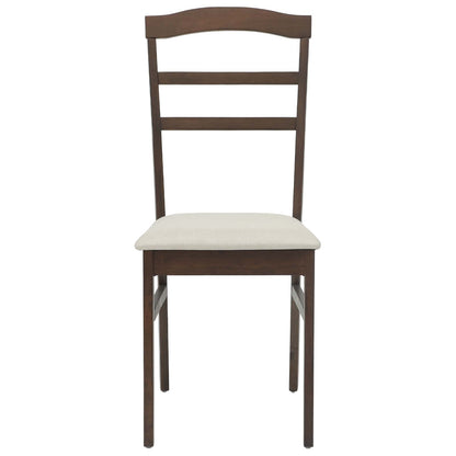 Dining Chair 2 pcs Light Brown and Light Solid Rubber Wood