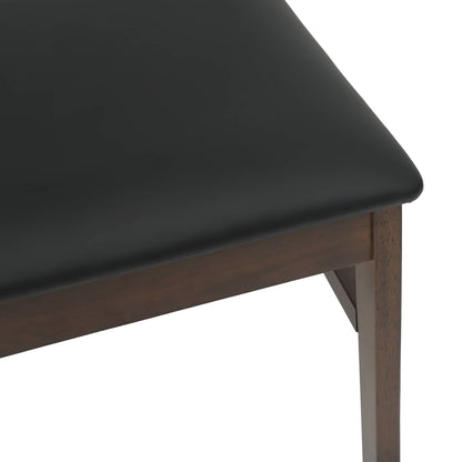 Dining Chair 2 pcs Light Brown and Black Solid Rubber Wood