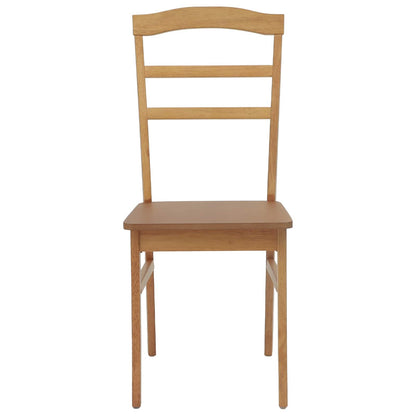 Dining Chair 2 pcs Natural Solid Rubber Wood