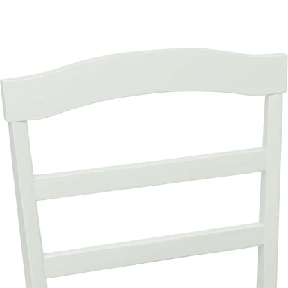 Dining Chair 2 pcs White and Brown Solid Rubber Wood