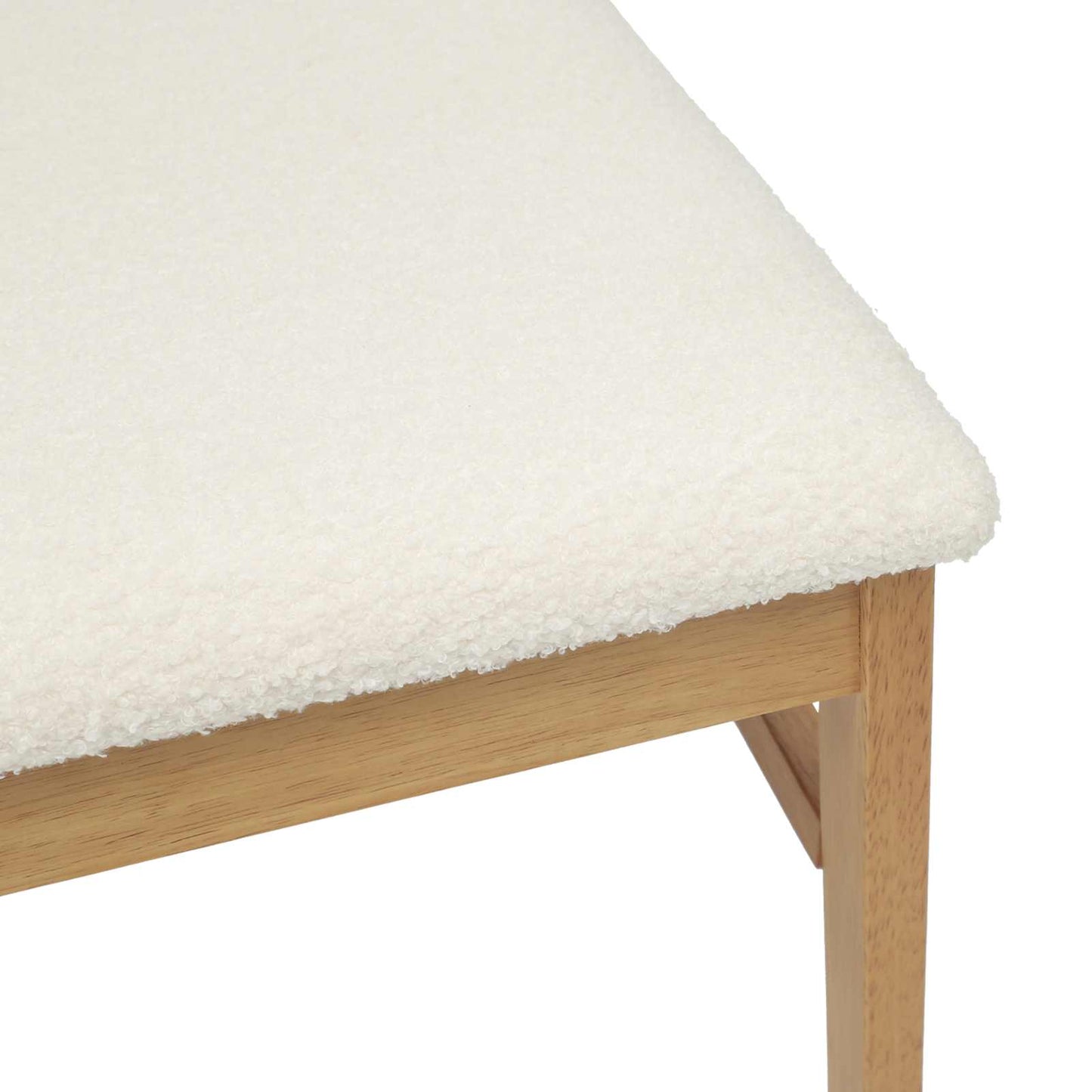 Dining Chair 2 pcs Natural and Light Solid Rubber Wood