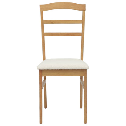 Dining Chair 2 pcs Natural and Light Solid Rubber Wood