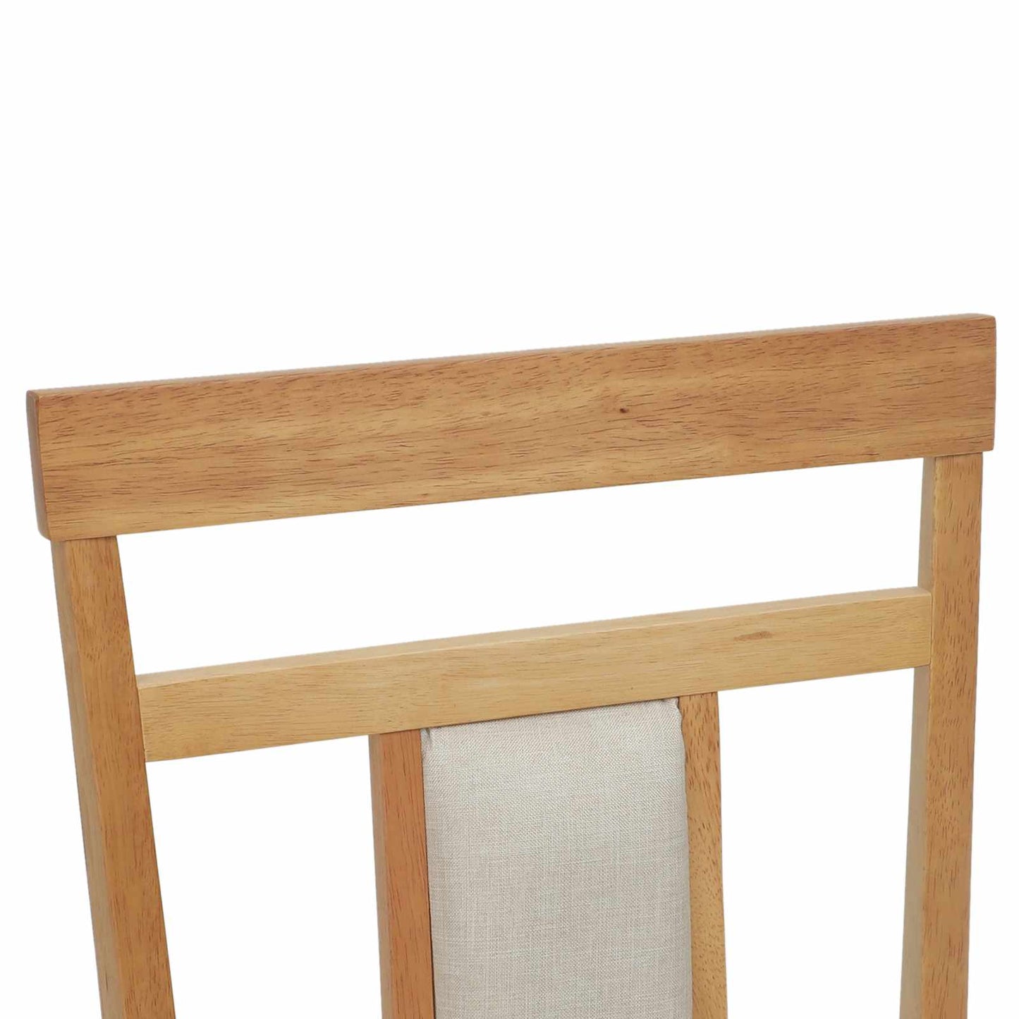 Dining Chair 2 pcs Natural Solid Rubber Wood