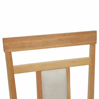 Dining Chair 2 pcs Natural Solid Rubber Wood