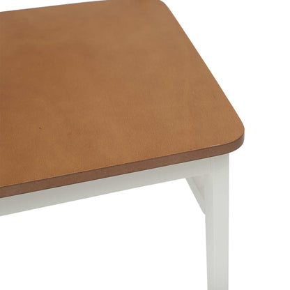 Dining Chair 2 pcs White and Natural Solid Rubber Wood