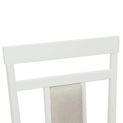 Dining Chair 2 pcs White Solid Rubber Wood