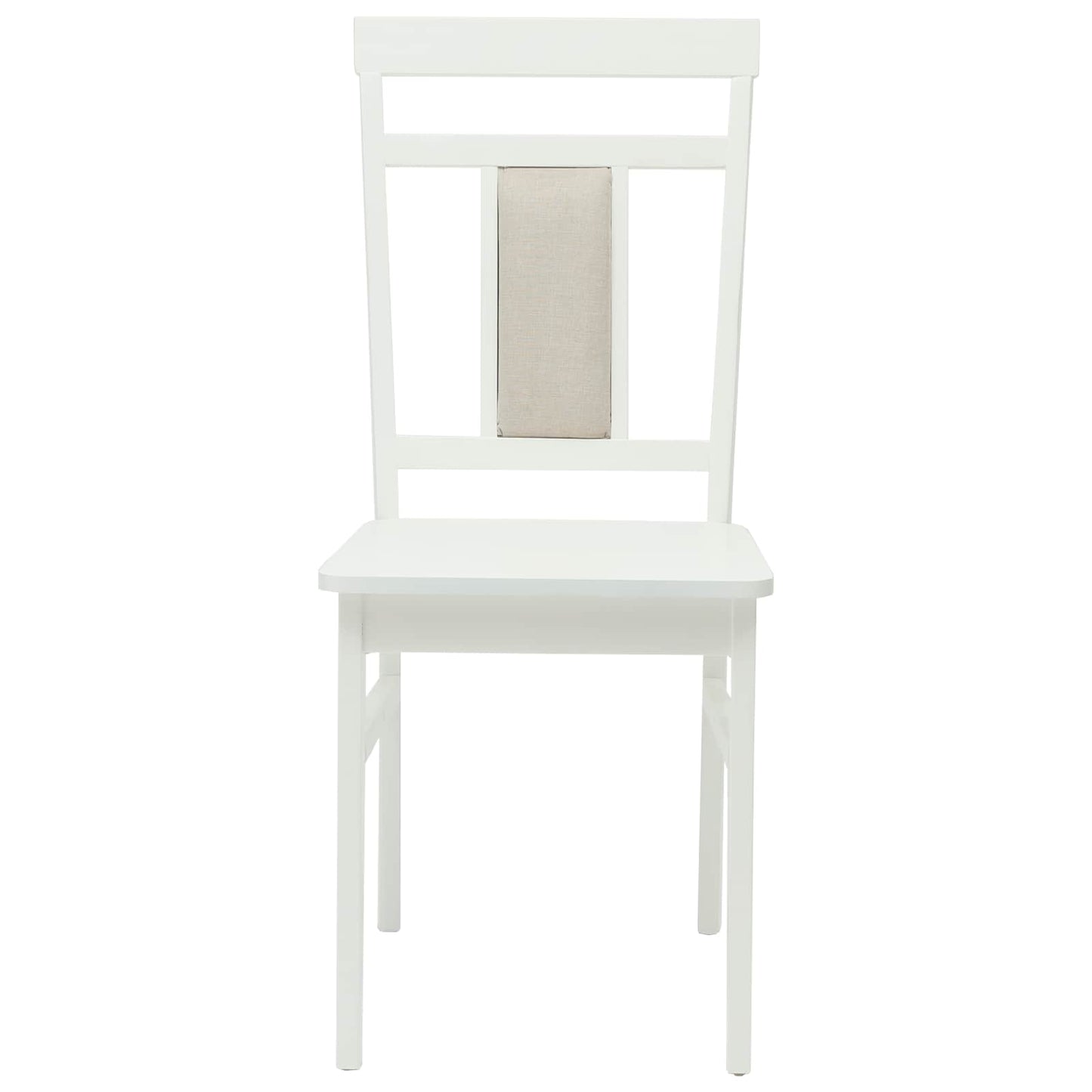Dining Chair 2 pcs White Solid Rubber Wood