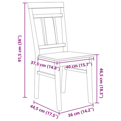 Dining Chair 2 pcs White Solid Rubber Wood