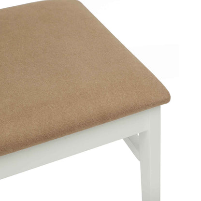Dining Chair 2 pcs White and Brown Solid Rubber Wood
