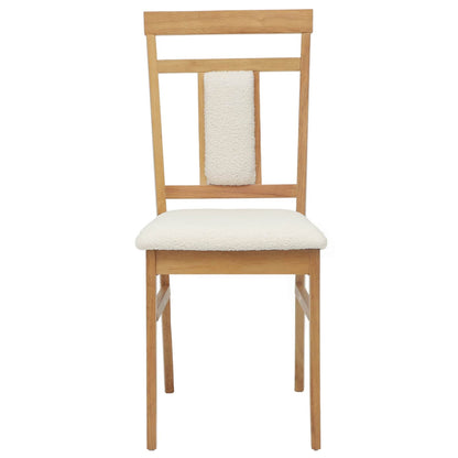 Dining Chair 2 pcs Natural and Light Solid Rubber Wood