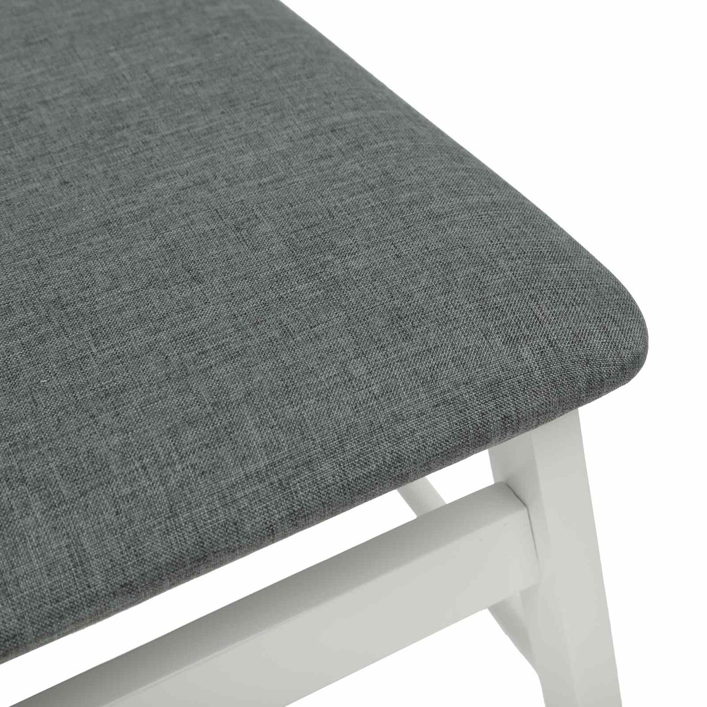 Dining Chair 2 pcs White and Grey Solid Rubber Wood