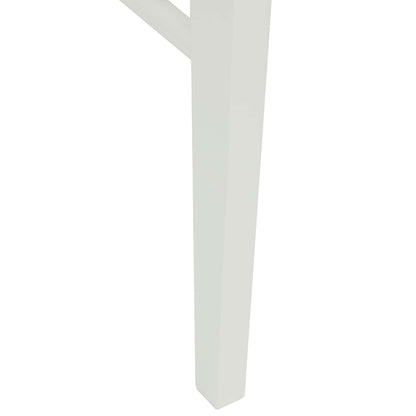Dining Chair 2 pcs White and Natural Solid Rubber Wood