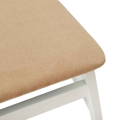 Dining Chair 2 pcs White and Brown Solid Rubber Wood