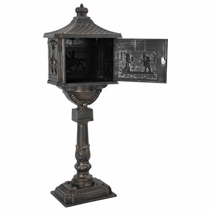 Standing Mailbox Bronze 42.5 x 29.5 x 117 cm Cast Aluminum