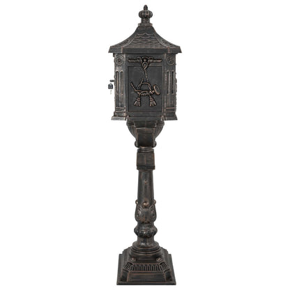 Standing Mailbox Bronze 42.5 x 29.5 x 117 cm Cast Aluminum