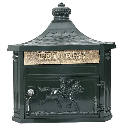 Wall Mounted Mailbox Green 40.5 x 16 x 45 cm Cast Aluminum