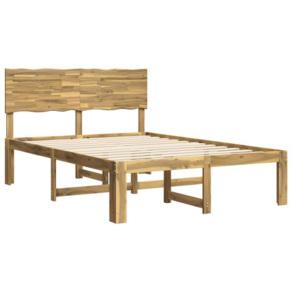 Double Bed Frame with Headboard ROSTOCK White 135 x 190 cm
