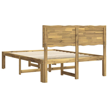 Double Bed Frame with Headboard ROSTOCK White 135 x 190 cm