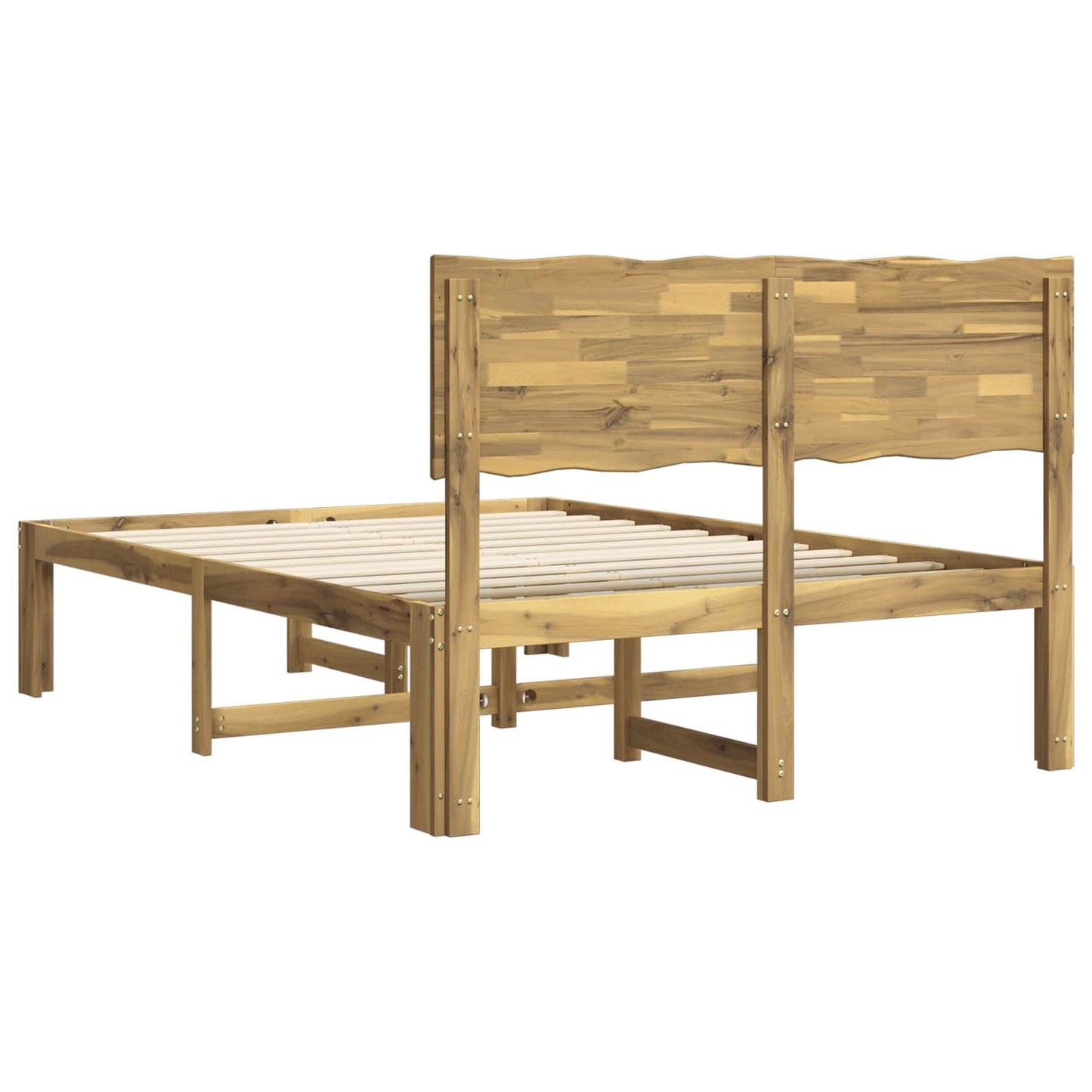 Double Bed Frame with Headboard ROSTOCK White 140 x 190 cm