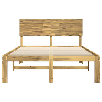 Double Bed Frame with Headboard ROSTOCK White 150 x 200 cm