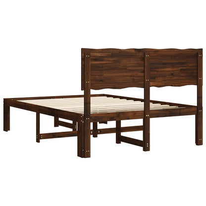 Double Bed Frame with Headboard ROSTOCK Dark Brown 160 x 200 cm