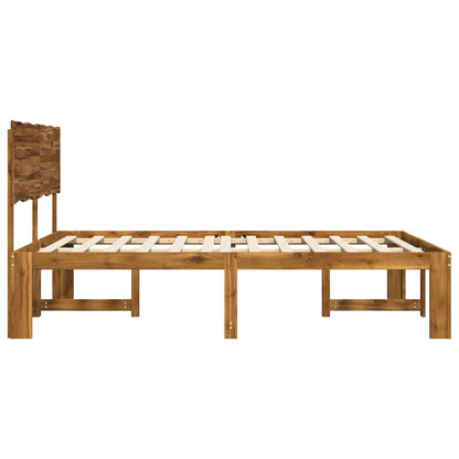 Double Bed Frame with Headboard ROSTOCK Natural 160 x 200 cm