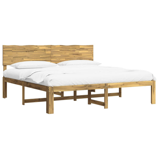 Double Bed Frame with Headboard ROSTOCK White 180 x 200 cm