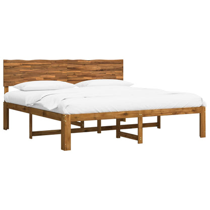 Double Bed Frame with Headboard ROSTOCK Natural 200 x 200 cm