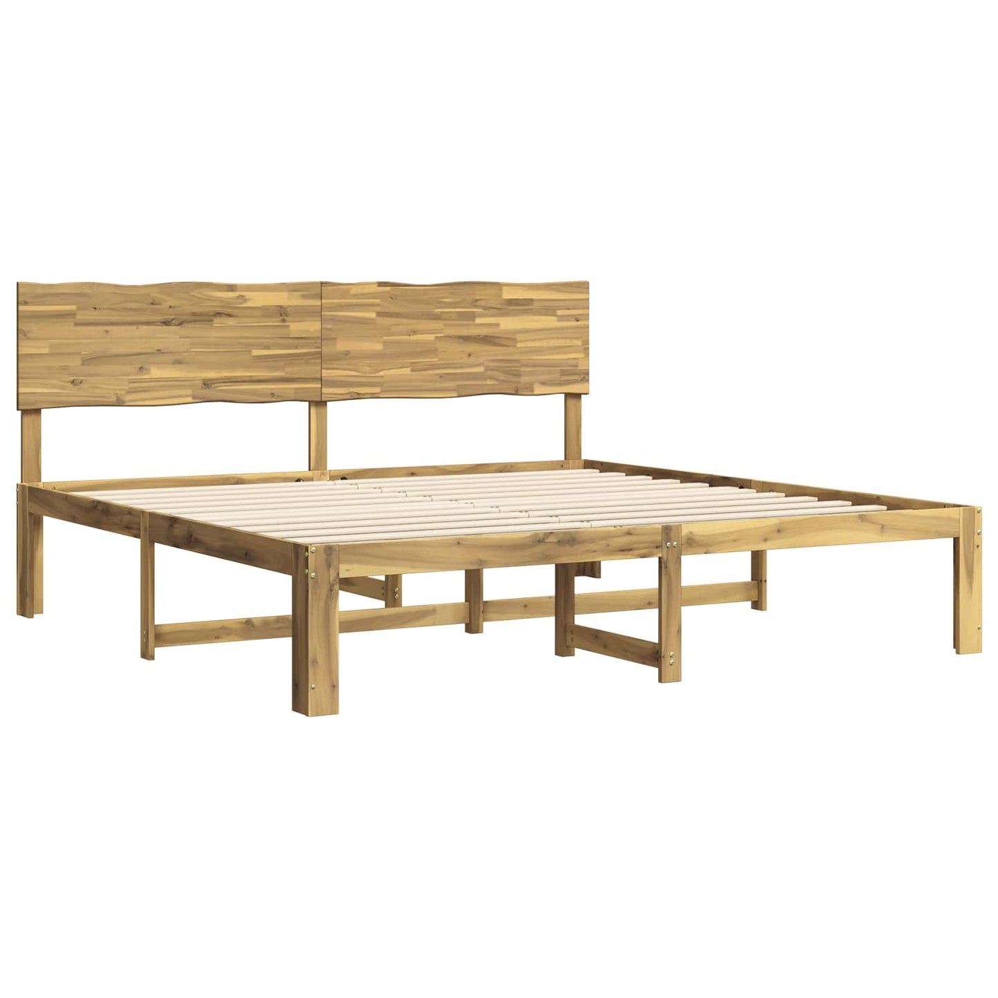 Double Bed Frame with Headboard ROSTOCK White 200 x 200 cm