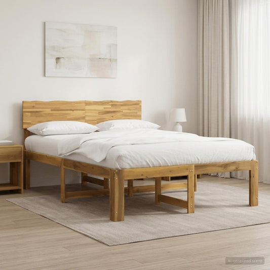 Double Bed Frame with Headboard ROSTOCK White 160 x 200 cm