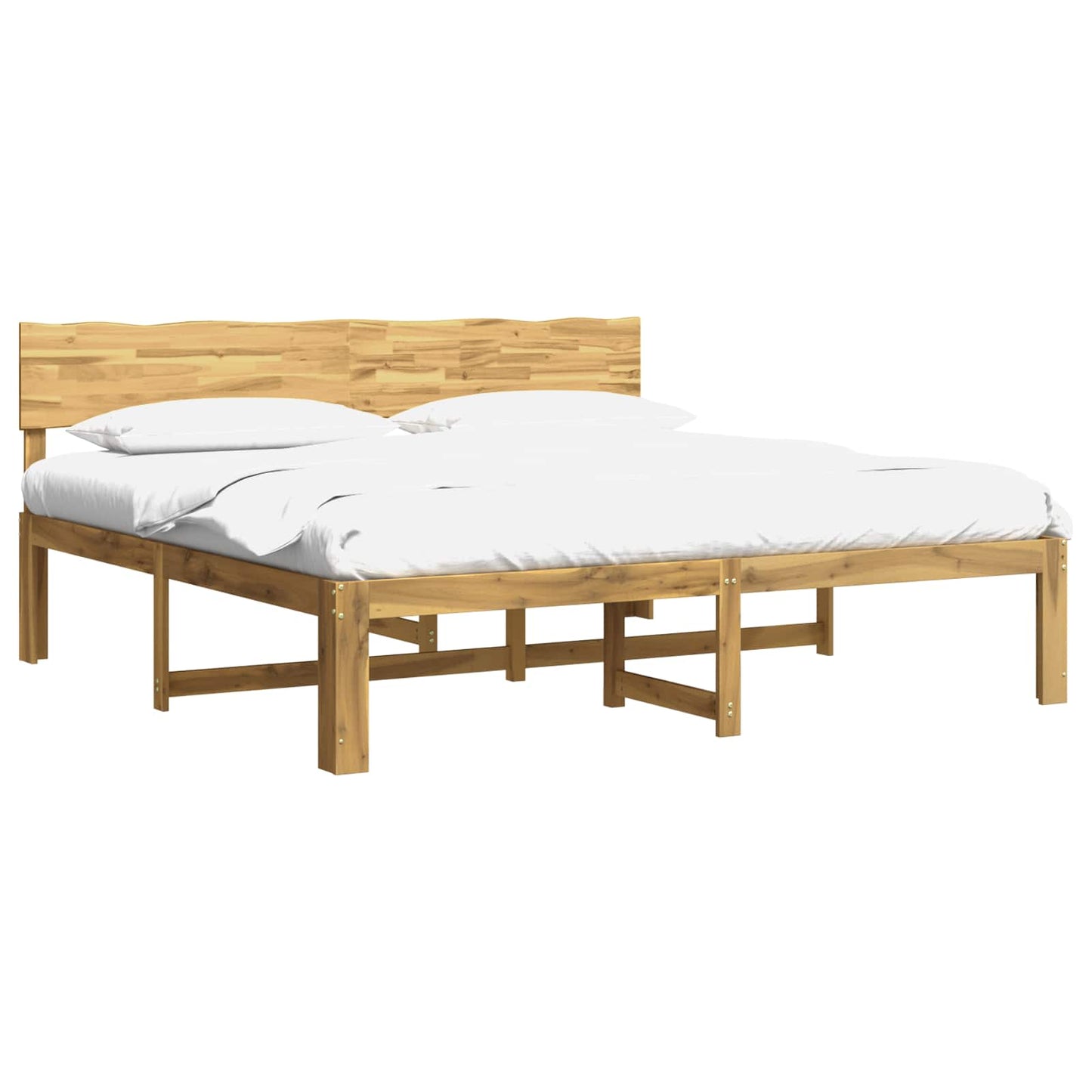 Double Bed Frame with Headboard ROSTOCK White 180 x 200 cm