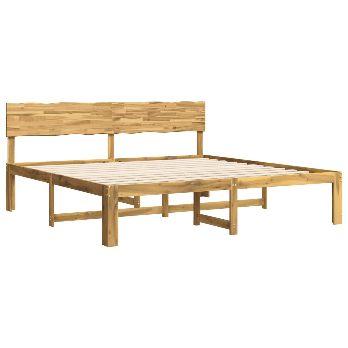 Double Bed Frame with Headboard ROSTOCK White 180 x 200 cm